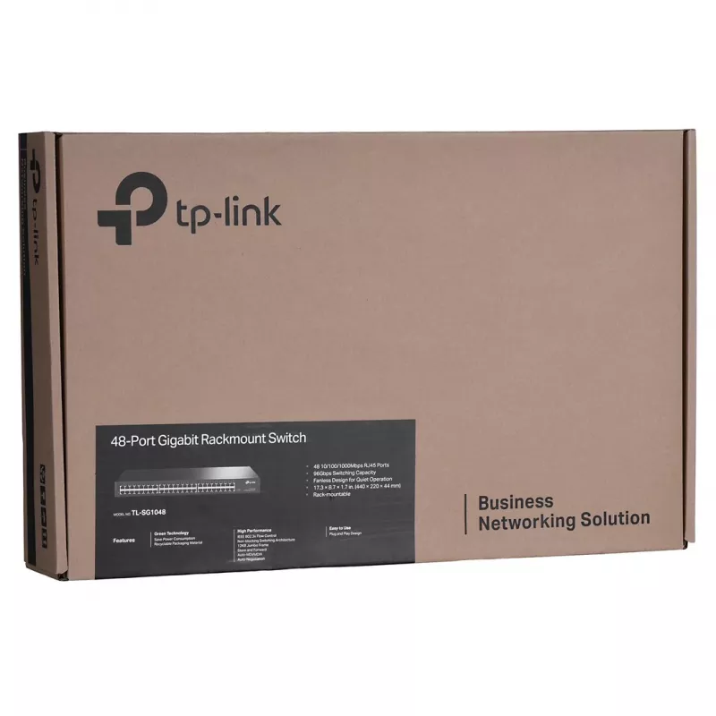 TP-Link TL-SG1048 Unmanaged Gigabit Ethernet (10/100/1000) 1U Schwarz