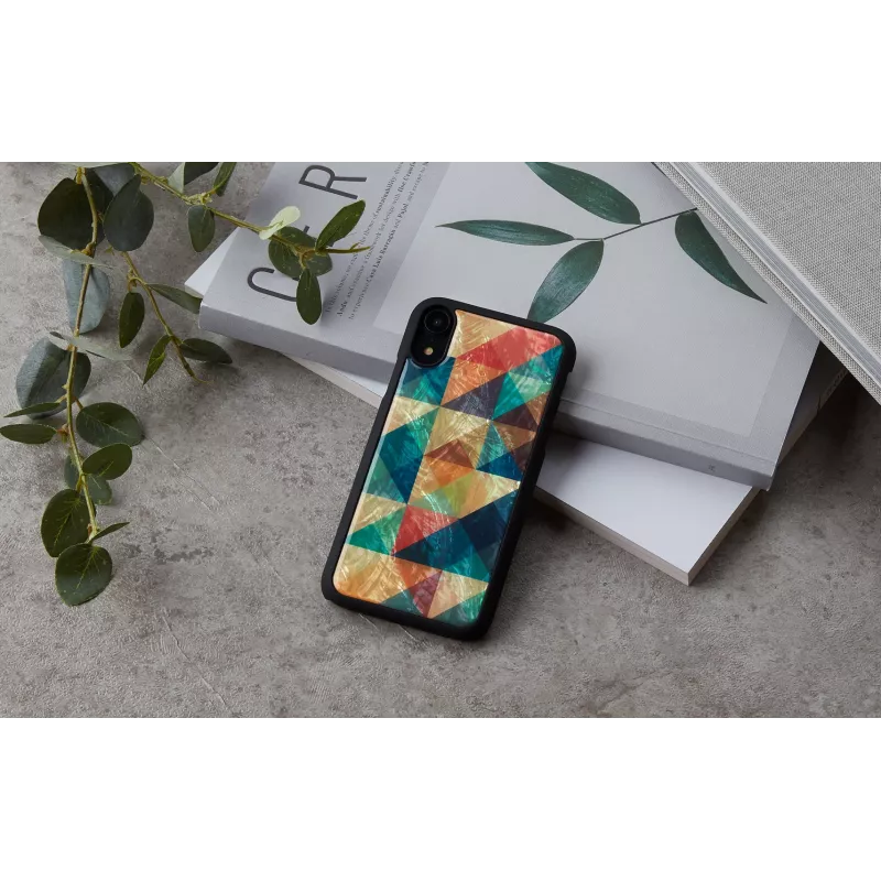 Smartphone-Hülle iKins für iPhone XR — Mosaic Schwarz Schutzhülle