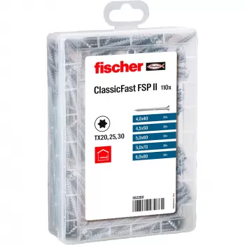 Selbstbohrende Hohlschrauben FISCHER ClassicFast SK TG TX 4,0–6,0, 110 Stück