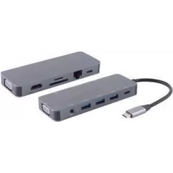 shiverpeaks ®-BASIC-S--USB-DOCK--USB-C Multiport-Dockingstation, 11in1, HDMI, VGA, PD, Hub, SD, LAN, AUX (BS14-05028)