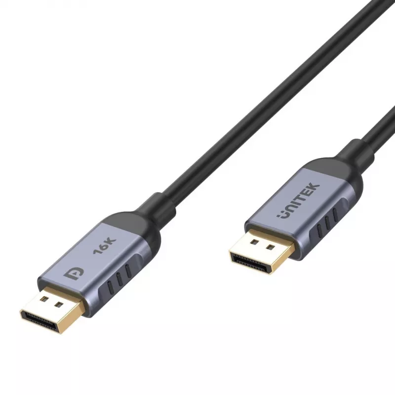 DisplayPort-Kabel Unitek C1626GY01-1.5M – 1,5 m, DisplayPort 2.1, Stecker-auf-Stecker, 360 Hz, 15360×8640, Grau