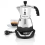 Elektrischer Mokkakocher BIALETTI 3 Tassen Moka Timer, programmierbares LED-Display, Aluminiumgehäuse, Kannenreservoir