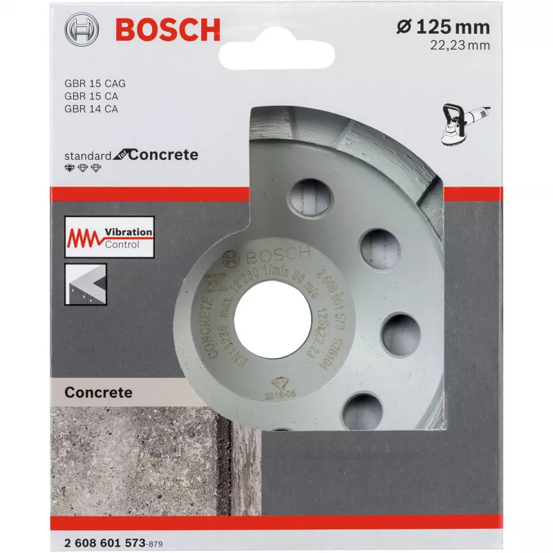 Diamant-Topfscheibe Bosch 2608601573 125 mm Durchmesser, 22,23 mm Bohrung für Beton
