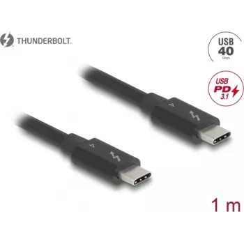 DeLOCK Thunderbolt 4 Kabel 40 Gbps PD 3.1 240 W 1 m schwarz