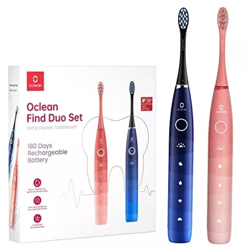 Schallzahnbürste Oclean Flow Find Duo Set Erwachsene Blau Pink OCLEAN