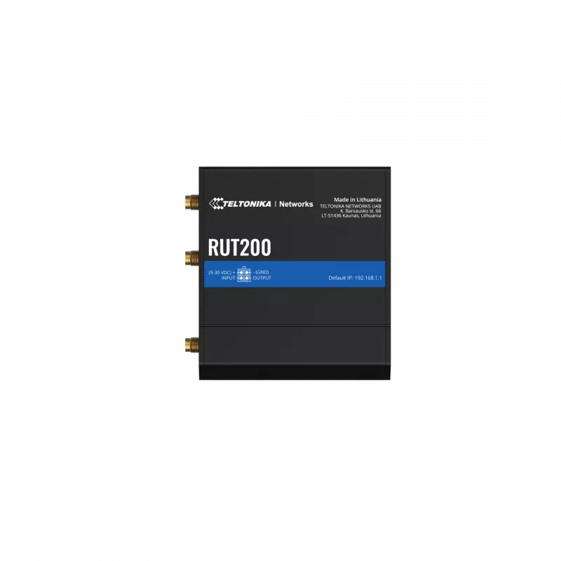 Teltonika LTE Cat 4 Router | RUT200 | 802.11n | 10/100 Mbit/s | Ethernet LAN (RJ-45) Anschlüsse 2 | Mesh-Unterstützung Nein | MU-MiMO Nein | Kein mobiles Breitband