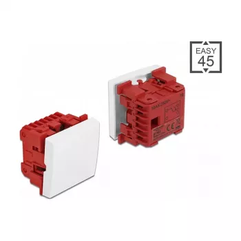 Druckschalter DELOCK Easy 45 1P Weiß, 250 V AC, 10 A, 45×45×37 mm