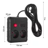 Steckdosenleiste MACLEAN MCE388 B — 2 AC-Steckdosen, 3×USB A, 110–120 V 50/60 Hz, 2500 W, 3 m Kabel, schwarz