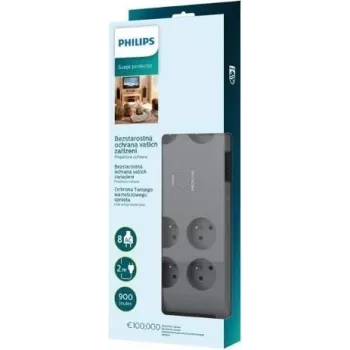 Überspannungsschutz Philips SPN3180A/60 – 8 Steckdosen, 2,0 m Kabel