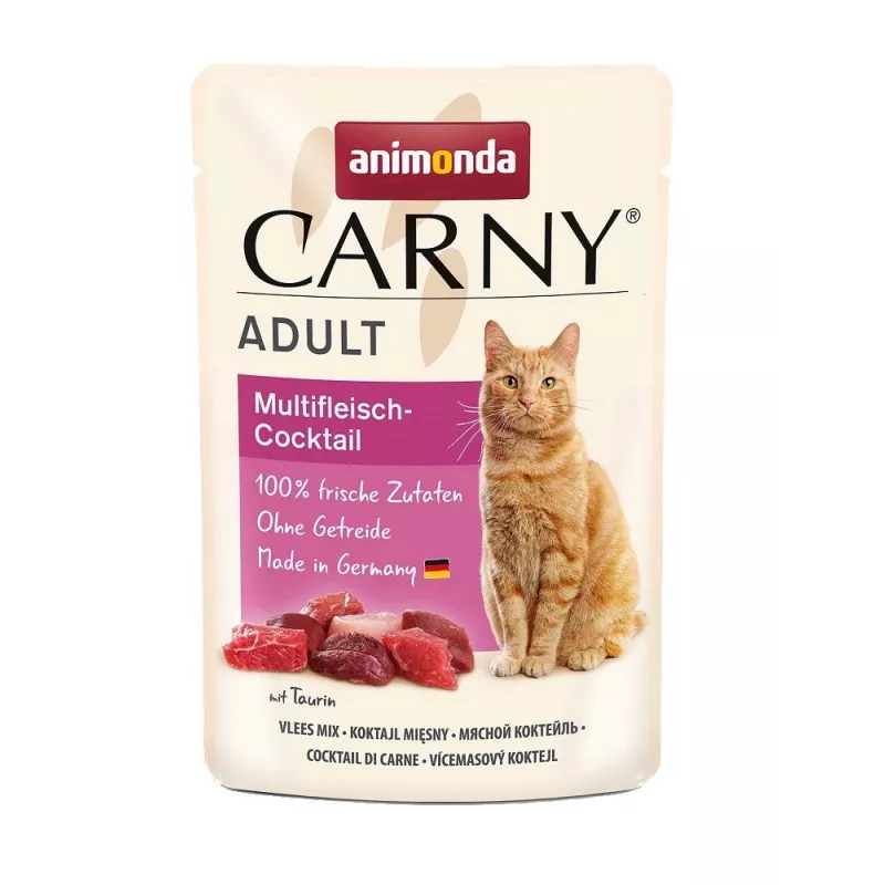 Nassfutter für Katzen Animonda Carny Adult Meat Cocktail 85 g Beutel — Rind, getreidefrei, adult