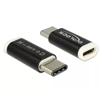 Delock - USB-Adapter - 24 Pin USB-C (M) auf Micro-USB Typ B (W) - USB 3.1 - Schwarz (65678)