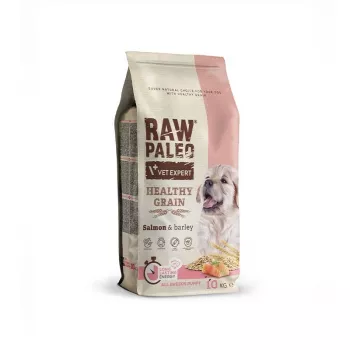 Trockenfutter für Hunde VETEXPERT Raw Paleo Healthy Grain Puppy Lachs und Gerste 10 kg, Protein 29 % Fett 17 % Feuchtigkeit 9 %