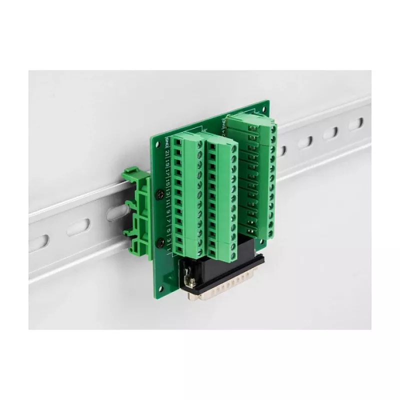 DeLOCK D-Sub HD 44-polig Buchse auf Klemmleiste für DIN-Schiene 84mm x 86mm x 30mm