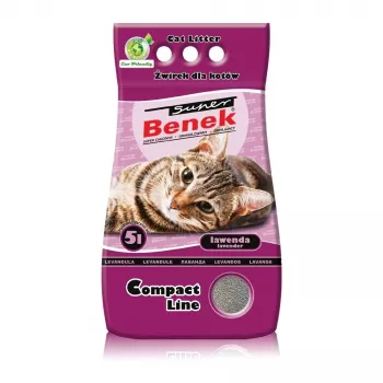 Klumpstreu super benek Certech Super Benek Compact Lavendel 5 L — Bentonit, schnell absorbierend, nicht haftend