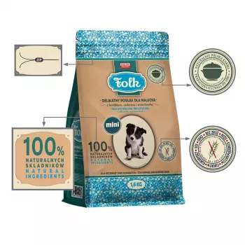 FOLK Junior Small breeds Schonende Mahlzeit für Welpen mit Kaninchen, Kalb und Karotte - Trockenfutter für Hunde - 1,6kg