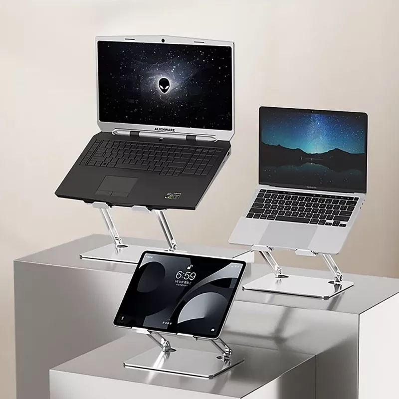 Laptop-Ständer MEDIA-TECH MT2661 — höhenverstellbar, faltbares Aluminium-Design für Notebooks bis 17 Zoll