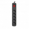 Steckdosenleiste ARMAC R5 — 5 Steckdosen, 5 m Kabel, schwarz