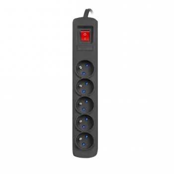Steckdosenleiste ARMAC R5 — 5 Steckdosen, 5 m Kabel, schwarz