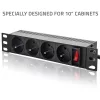 Qoltec Aluminium-PDU für 10'' RACK | 1U | 16A | 4xFRANZÖSISCH | 1,8m