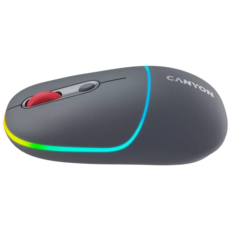 Canyon MW-22 2in1 RGB kabellose Maus - Grau - Bluetooth/RF - 1.600 dpi - wiederaufladbar