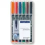 Permanentmarker Staedtler 313 WP6 Schwarz Blau Braun Grün Orange Rot