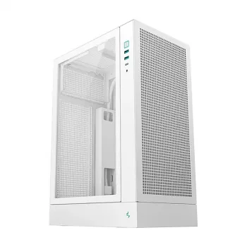 PC-Gehäuse DeepCool CH170 PLUS WH Midi Tower — weiß, gehärtetes Glas, unterstützt Micro ATX/Mini-ITX, GPU bis 34,2 cm, CPU-Kühler-Höhe 164 mm