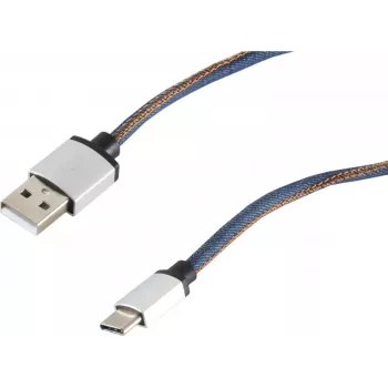 USB-Kabel S/CONN 14-50030 USB 2.0 2 m USB A USB C Blau
