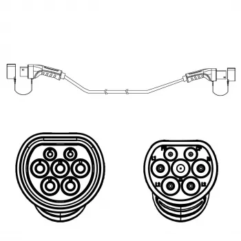 Elektrofahrzeug-Ladekabel ROLINE Typ 2 auf Typ 2 7,5 m — 22 kW, 32 A, 480 V