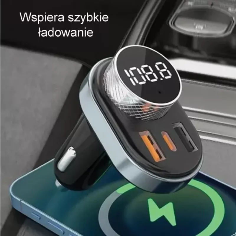 Freisprecheinrichtung Awei C-843 Bluetooth 5.0 mit FM-Transmitter, USB- und USB-C-Anschlüssen