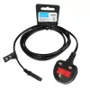 IBOX Netzkabel Euro 2-polig 1,8 m mit UK-Stecker VDE, IEC C7, schwarz, Kupferleiter