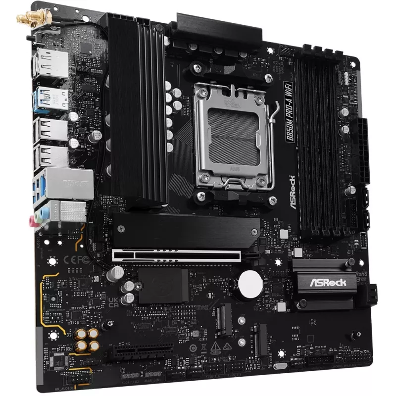 Motherboard ASRock B850M Pro-A WiFi micro ATX – AMD B850, Sockel AM5, DDR5, 4x DIMM, 256 GB, Wi‑Fi, 2,5-Gb-LAN