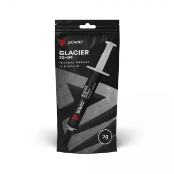 Wärmeleitpaste SAVIO TG-04 2g – hochleistungsfähige CPU/GPU-Wärmeleitpaste, Dichte 2,81 g/cm³, grau, 2 g