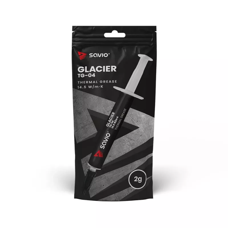 Wärmeleitpaste SAVIO TG-04 2g – hochleistungsfähige CPU/GPU-Wärmeleitpaste, Dichte 2,81 g/cm³, grau, 2 g