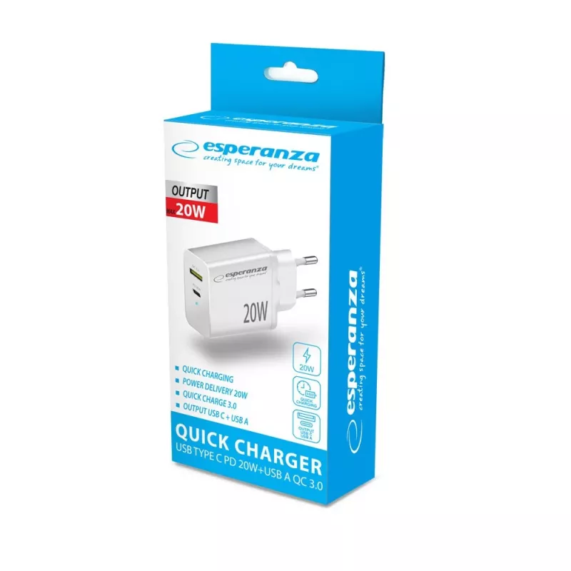 Esperanza EZC105W Netzladegerät 20W Weiß