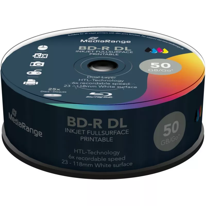 BD-R DL MediaRange MR510 50 GB 25 Stk.