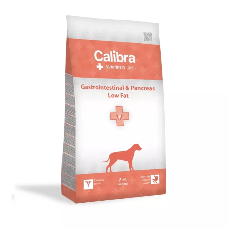 Trockenfutter für Hunde Calibra Veterinary Diets Gastrointestinal & Pancreas Low Fat — Lachs, 2 kg, 26 % Protein, 8 % Fett, gluten- und sojafrei
