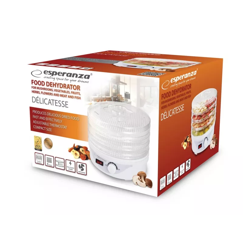 Esperanza EKD003 Dörrautomat Transparent, Weiß 250 W