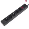 Power Extension Maclean MCE219 1,5 m 5 AC-Ausgänge Innenbereich Schwarz