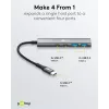 Goobay Slim 4-Port USB-Hub USB-C auf/USB-A 5 Gbit/s - Plug USB 3.2 (76563)