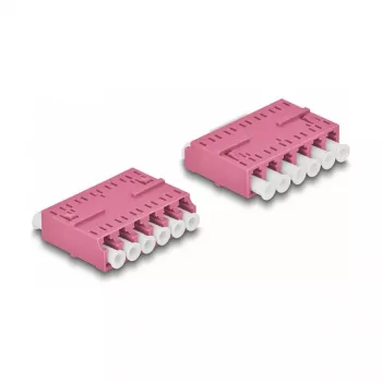 DeLOCK Glasfaser-Koppler HD LC Hexaplex Buchse auf LC Hexaplex Buchse violett