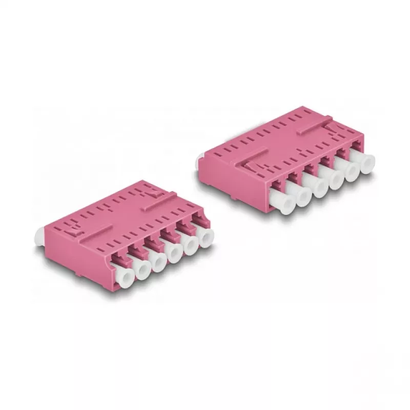 DeLOCK Glasfaser-Koppler HD LC Hexaplex Buchse auf LC Hexaplex Buchse violett