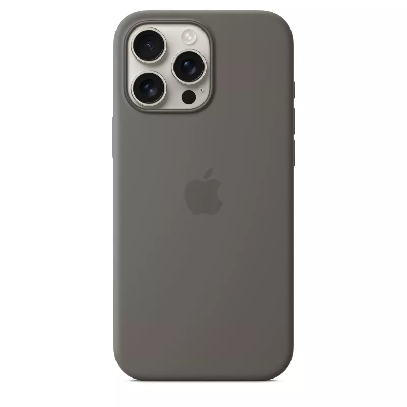 Silicone Case mit MagSafe für iPhone 16 Pro Max - Steingrau