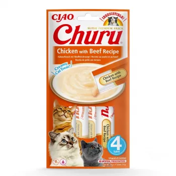 INABA Churu Chicken with Beef Recipe - Katzensnacks - 4x14 g