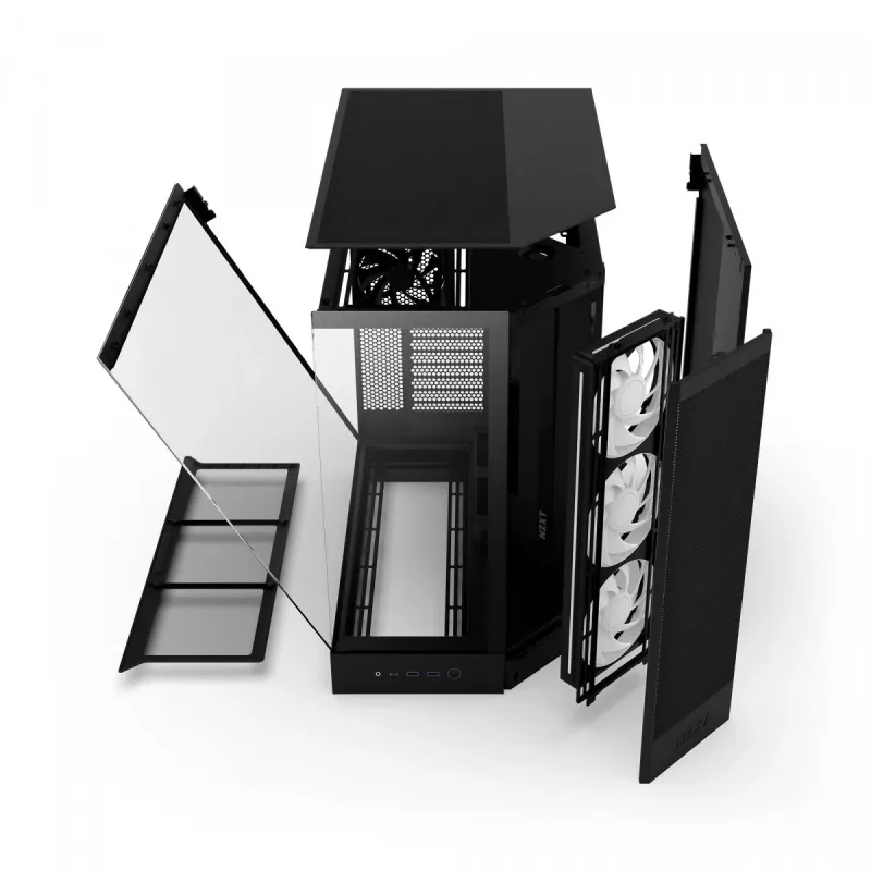 PC-Gehäuse NZXT H9 Flow RGB Midi Tower Schwarz