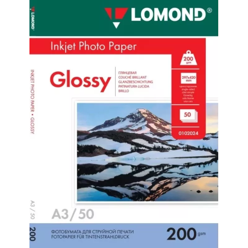 Lomond Foto-Tintenstrahlpapier Glänzend 200 g/m² A3, 50 Blatt