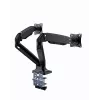 Monitor-Halterung GEMBIRD MA-DA2-03 für Bildschirme bis 35 Zoll, Tischklemme, VESA 75x75–100x100, 20 kg, schwarz, Dual-Display