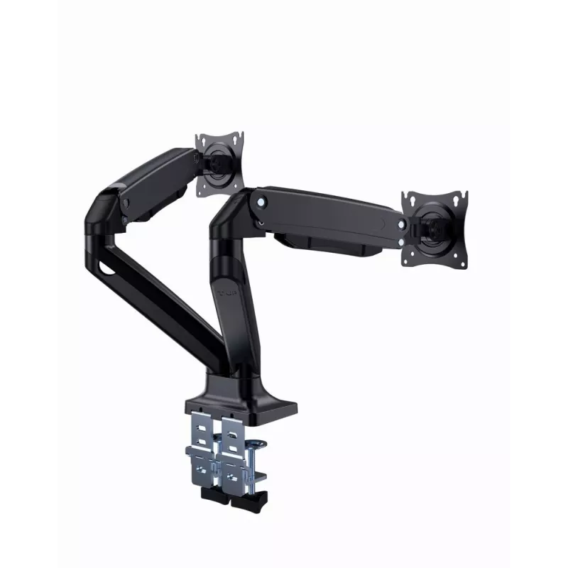 Monitor-Halterung GEMBIRD MA-DA2-03 für Bildschirme bis 35 Zoll, Tischklemme, VESA 75x75–100x100, 20 kg, schwarz, Dual-Display