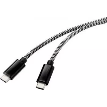 Renkforce USB 2.0 Verbindungskabel [1x USB 2.0 Stecker C - 1x USB 2.0 Stecker C] 3,00 m Schwarz/Weiß (RF-4598412)