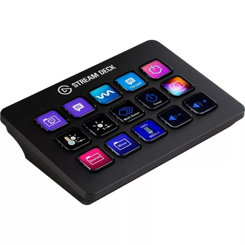 Elgato Stream Deck MK.2 – Anpassbares 15-Tasten-USB-Aufgabensteuerfeld mit klassischen Tasten, Schwarz