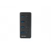 USB-Hub NATEC MANTIS USB 2.0 Type-B — 4x USB 3.2 Gen 1 Type-A Anschlüsse, schwarz, 0,8 m Kabel, Netzteil, Netzschalter